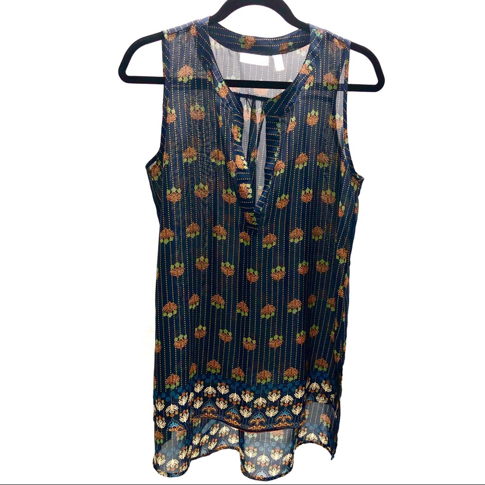14TH & Union blue boho sleeveless tunic